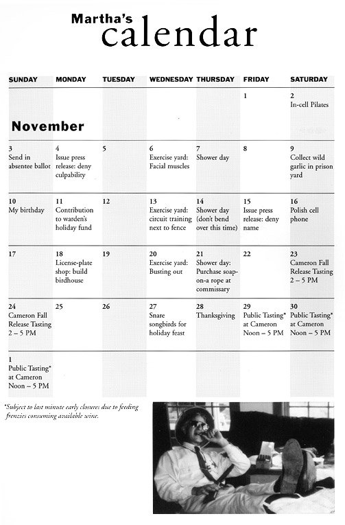 Martha's Calendar